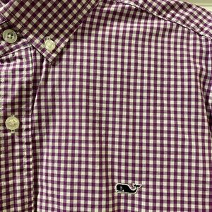 Vineyard Vines Whale Shirt Purple Check